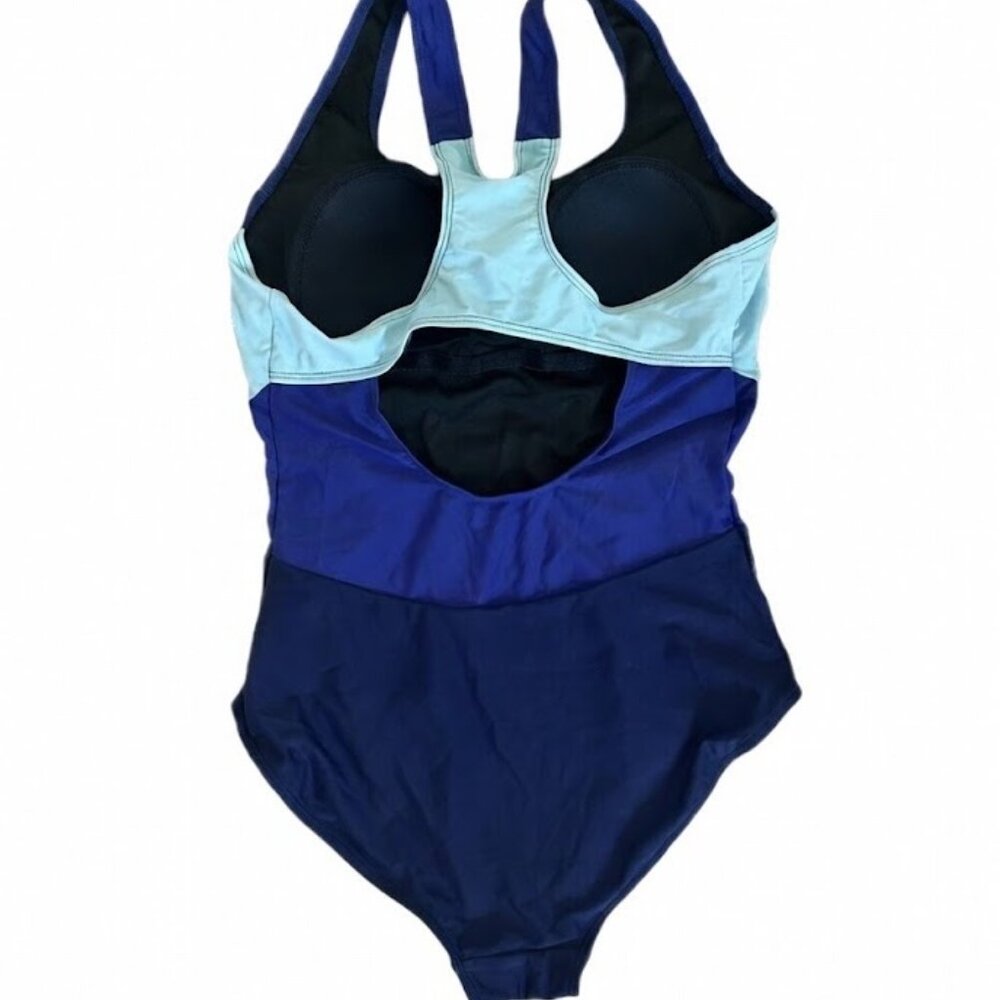 Color block One Piece Swimsuit - Blue & Teal - Size M - NWOT - Picture 4 of 4